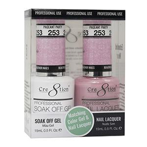 Cre8tion Matching Color Gel & Nail Lacquer 253 PAGEANT PARTY