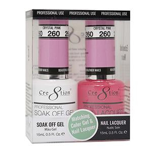 Cre8tion Matching Color Gel & Nail Lacquer 260 CRYSTAL PINK