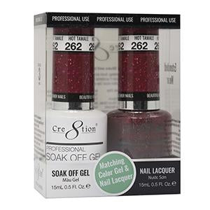 Cre8tion Matching Color Gel & Nail Lacquer 262 HOT TAMALE
