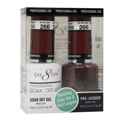 Cre8tion Matching Color Gel & Nail Lacquer 266 NO BEEF BOY