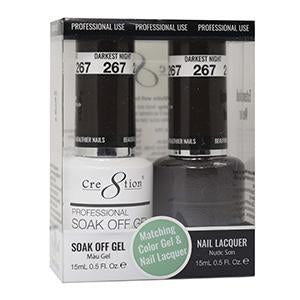 Cre8tion Matching Color Gel & Nail Lacquer 267 DARKEST NIGHT