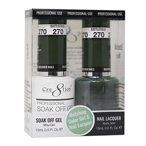 Cre8tion Matching Color Gel & Nail Lacquer 270 BATTLEFIELD