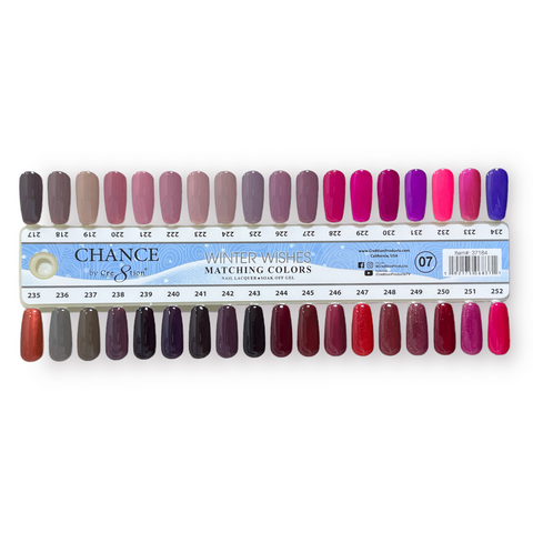 Chance Matching Color Gel & Nail Lacquer 0.5oz - 36 Colors - Winter Wishes Collection w/ 2 set Color Chart
