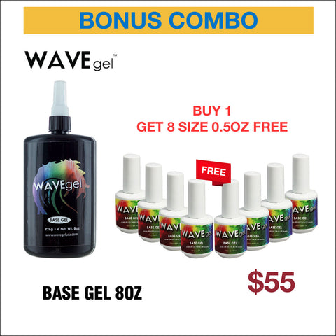 WaveGel Base Gel 8oz - Buy 1 Get 8 Size 0.5oz Free
