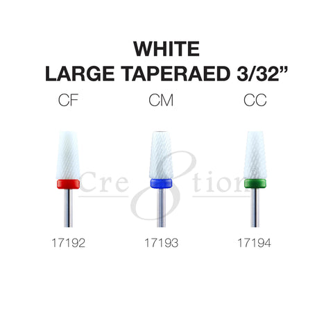 Cre8tion - White Ceramic - Large Taperaed - 3/32"