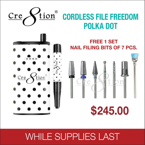 Cre8tion - Cordless File Freedom - Polka Dot (Buy 1 Get Free Set of 7pcs Carbide Bits)