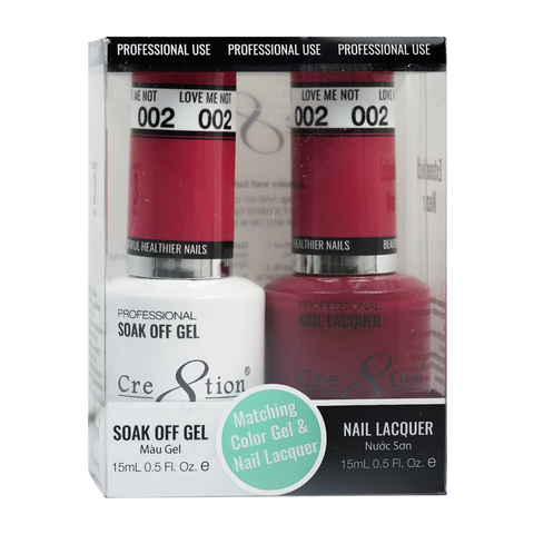 Cre8tion Matching Color Gel & Nail Lacquer 02 Cherry - Lamaisononlinestore