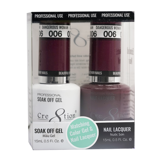 Cre8tion Matching Color Gel & Nail Lacquer 06 Dangerous Woman - Lamaisononlinestore