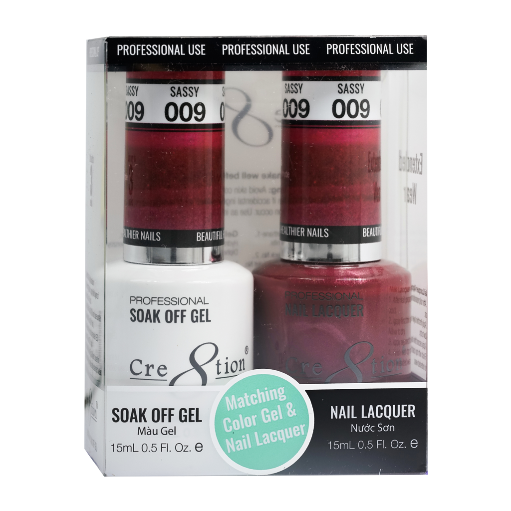 Cre8tion Matching Color Gel & Nail Lacquer 09 Sassy (Shimmery) - Lamaisononlinestore