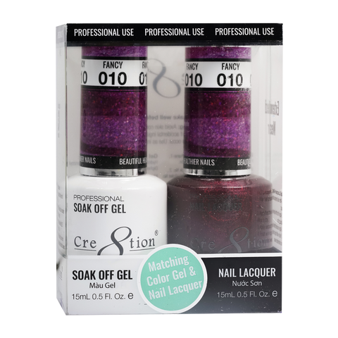 Cre8tion Matching Color Gel & Nail Lacquer 10 Fancy (Shimmery) - Lamaisononlinestore