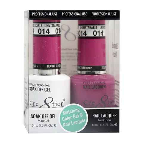 Cre8tion Matching Color Gel & Nail Lacquer 14 Unmistakable - Lamaisononlinestore