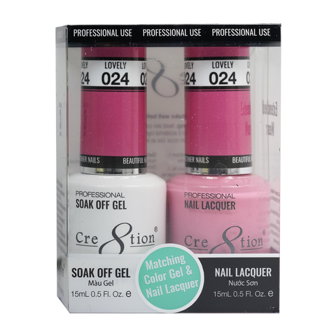 Cre8tion Matching Color Gel & Nail Lacquer 24 Lovely - Lamaisononlinestore