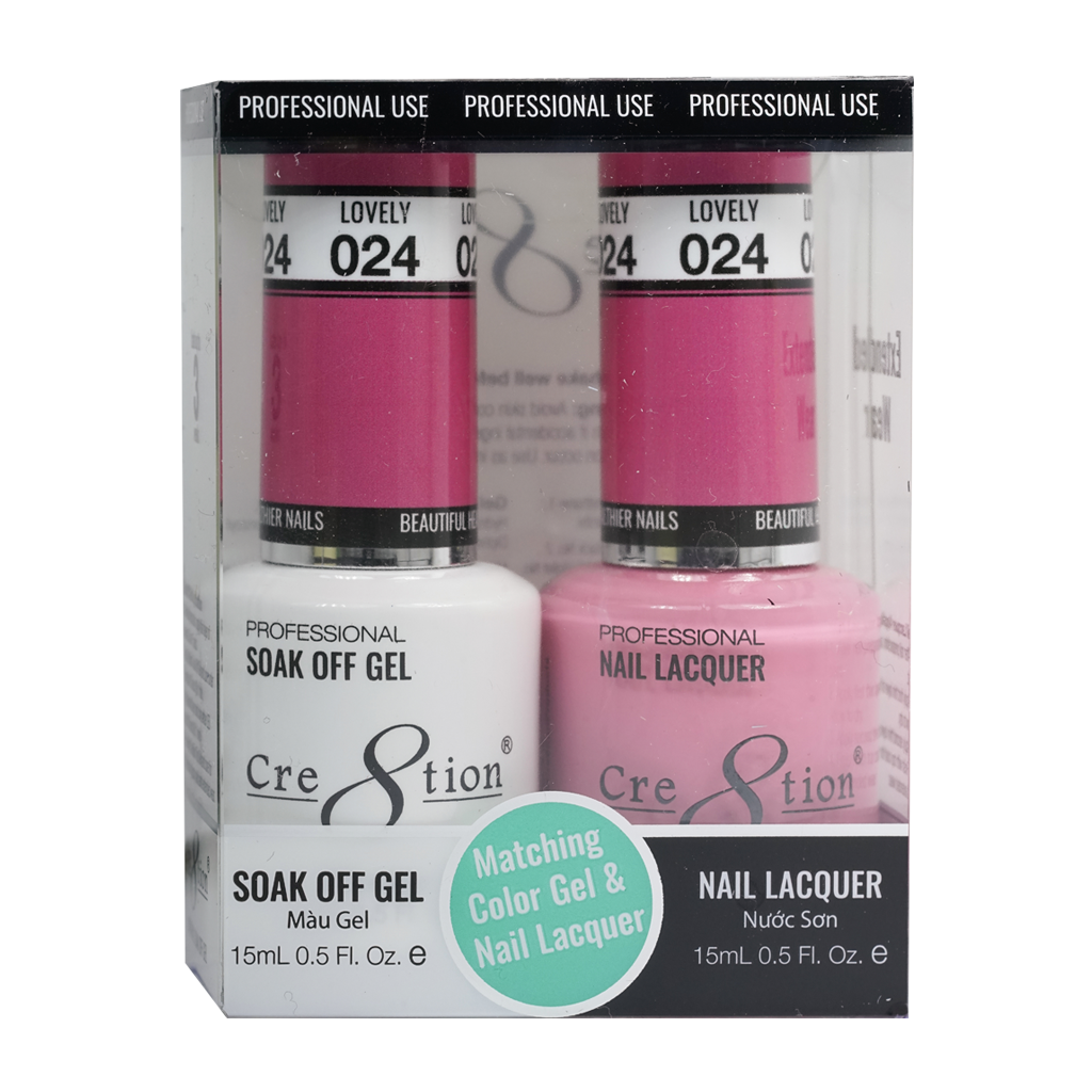 Cre8tion Matching Color Gel & Nail Lacquer 24 Lovely - Lamaisononlinestore