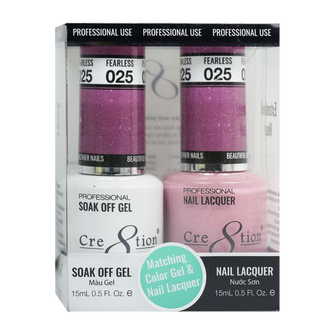 Cre8tion Matching Color Gel & Nail Lacquer 25 Fearless (Shimmery) - Lamaisononlinestore