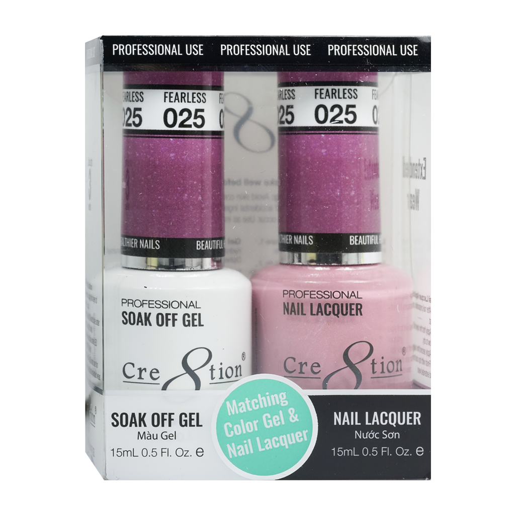 Cre8tion Matching Color Gel & Nail Lacquer 25 Fearless (Shimmery) - Lamaisononlinestore