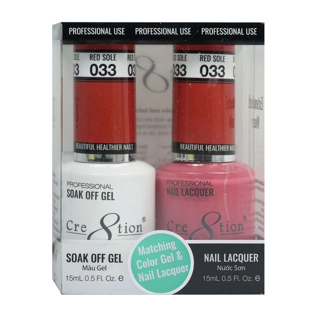 Cre8tion Matching Color Gel & Nail Lacquer 33 Red Sole - Lamaisononlinestore