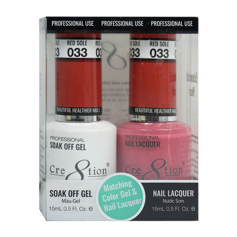 Cre8tion Matching Color Gel & Nail Lacquer 33 Red Sole - Lamaisononlinestore