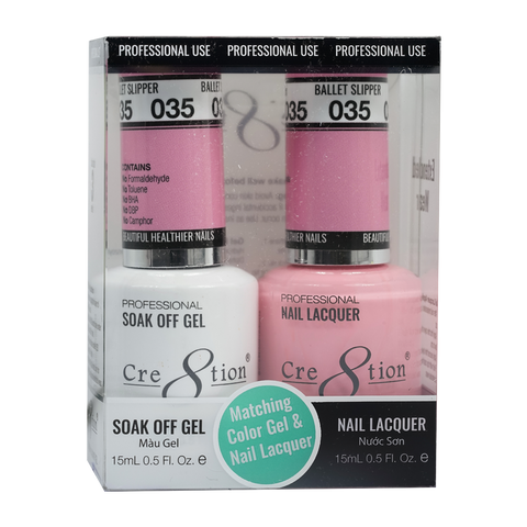 Cre8tion Matching Color Gel & Nail Lacquer 35 Ballet Slipper - Lamaisononlinestore