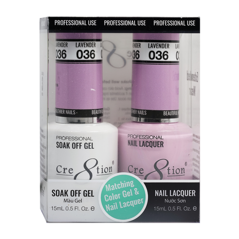 Cre8tion Matching Color Gel & Nail Lacquer 36 Lavender - Lamaisononlinestore