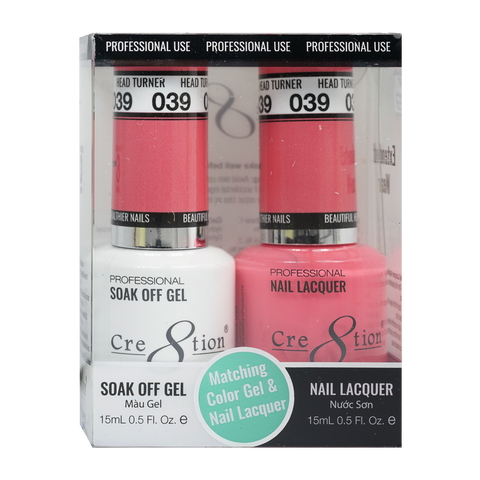 Cre8tion Matching Color Gel & Nail Lacquer 39 Head Turner (Neon) - Lamaisononlinestore