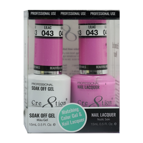 Cre8tion Matching Color Gel & Nail Lacquer 43 Lilac - Lamaisononlinestore