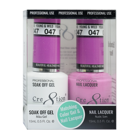Cre8tion Matching Color Gel & Nail Lacquer 47 Young And Wild - Lamaisononlinestore