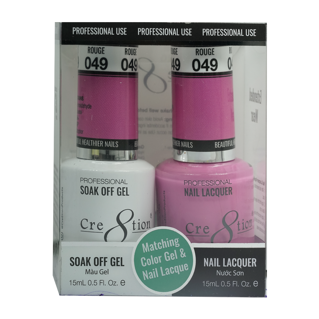 Cre8tion Matching Color Gel & Nail Lacquer 49 Rouge - Lamaisononlinestore