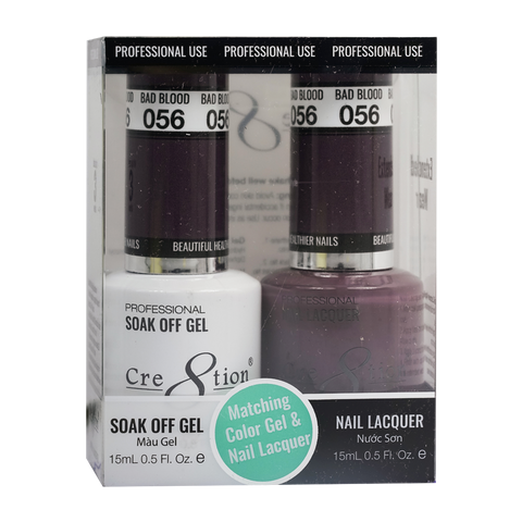 Cre8tion Matching Color Gel & Nail Lacquer 56 Bad Blood - Lamaisononlinestore