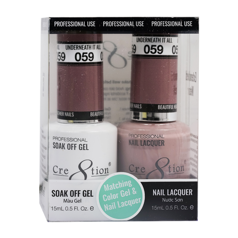 Cre8tion Matching Color Gel & Nail Lacquer 59 Underneath It All - Lamaisononlinestore