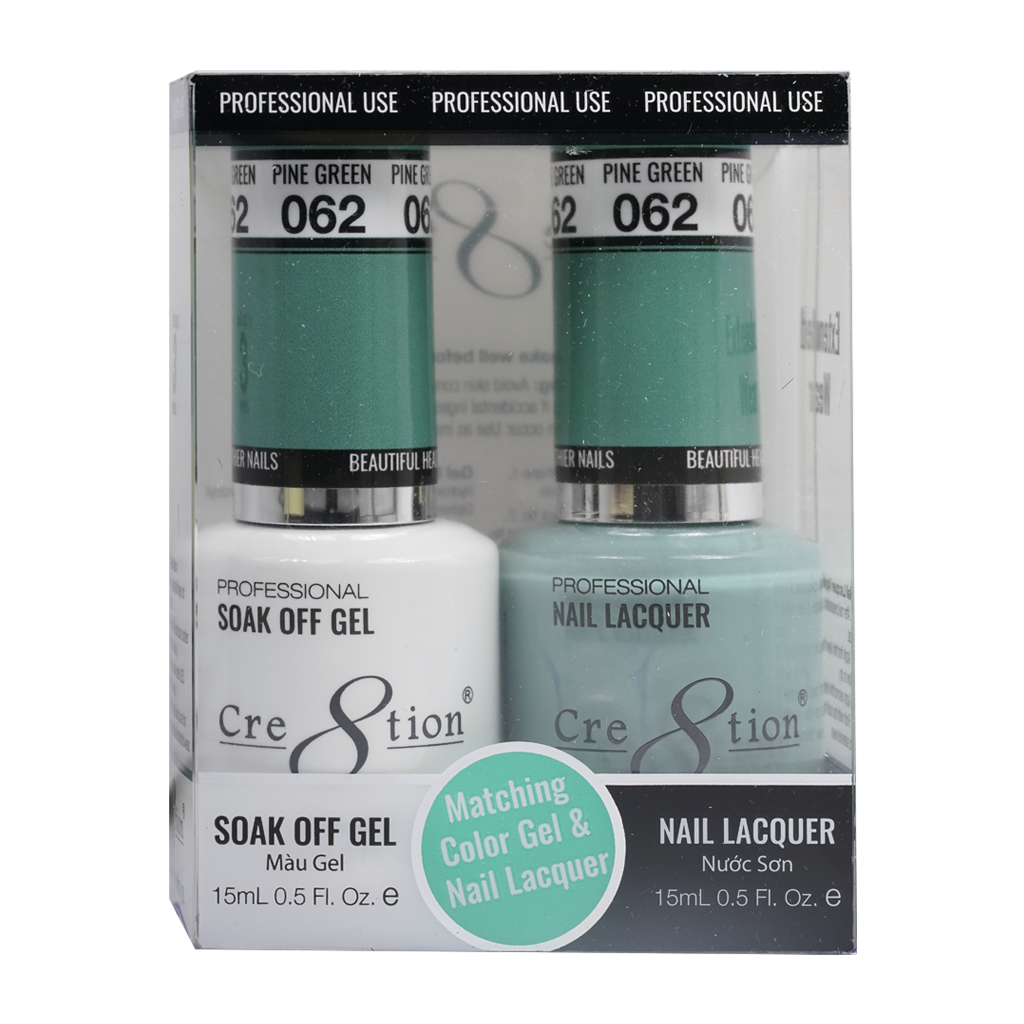 Cre8tion Matching Color Gel & Nail Lacquer 62 Pine Green - Lamaisononlinestore