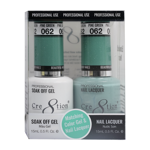 Cre8tion Matching Color Gel & Nail Lacquer 62 Pine Green - Lamaisononlinestore