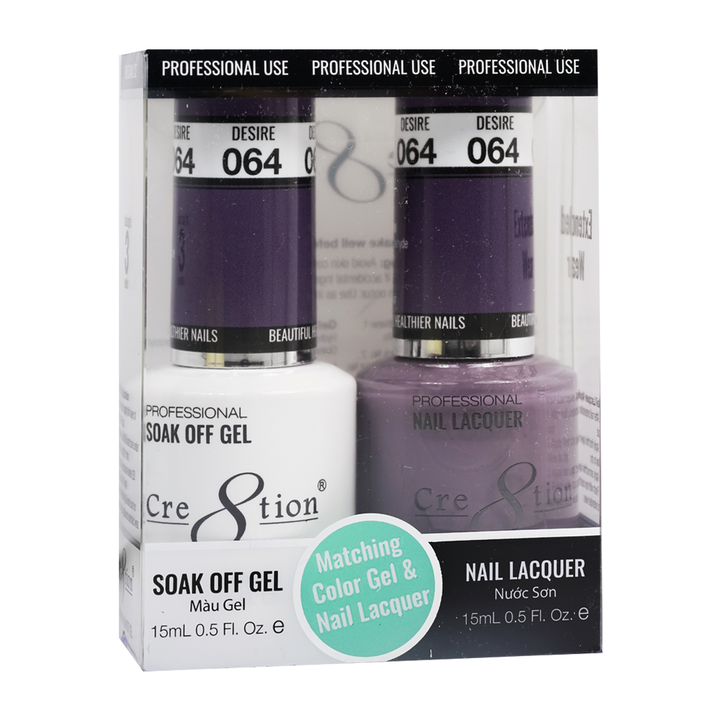 Cre8tion Matching Color Gel & Nail Lacquer 64 Desire - Lamaisononlinestore