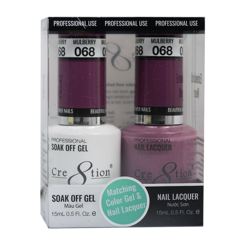 Cre8tion Matching Color Gel & Nail Lacquer 68 Mulberry - Lamaisononlinestore