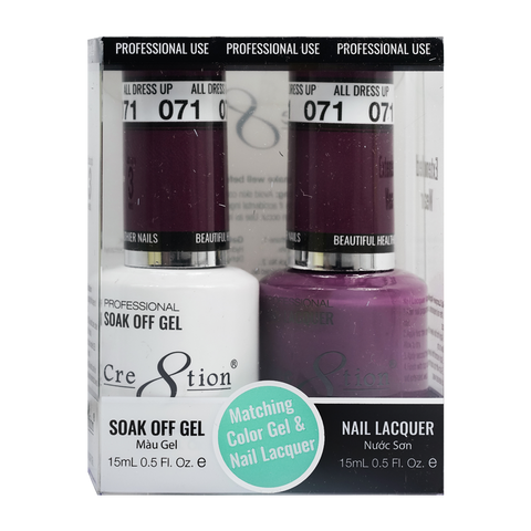 Cre8tion Matching Color Gel & Nail Lacquer 71 All Dressed Up - Treasure4nails