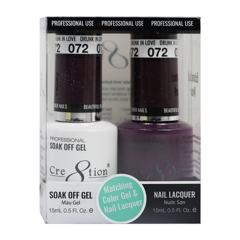 Cre8tion Matching Color Gel & Nail Lacquer 72 Drunk In Love - Treasure4nails