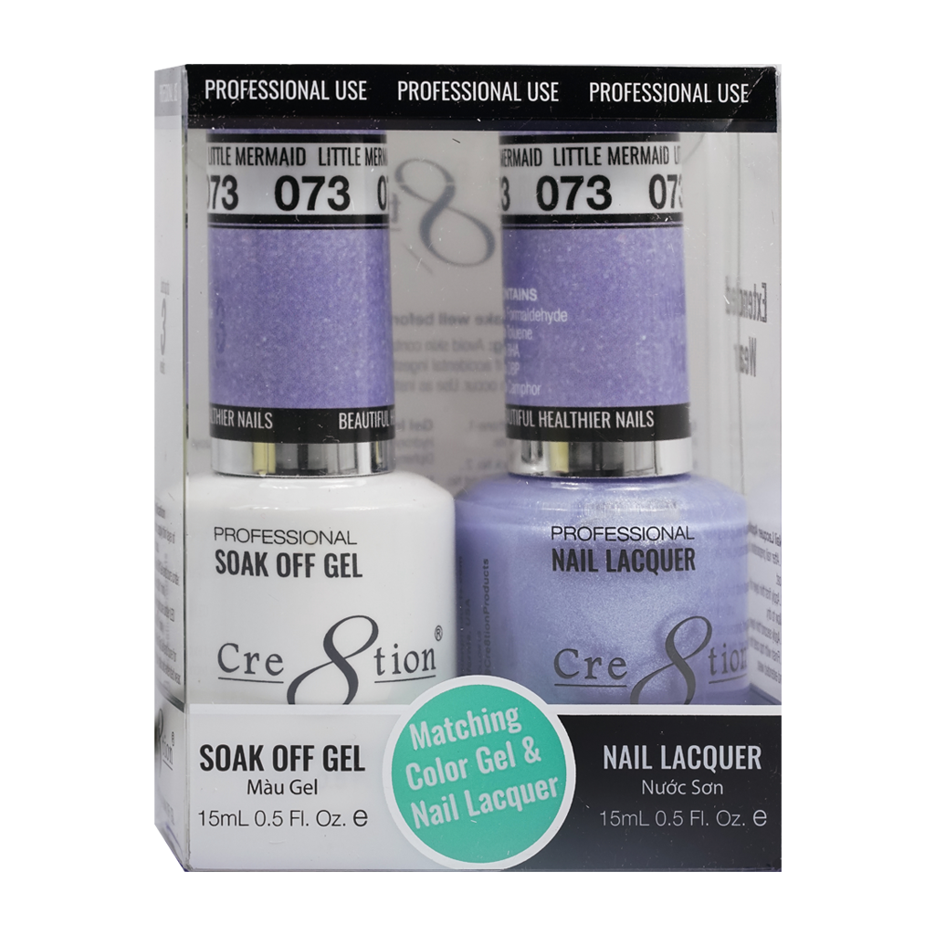Cre8tion Matching Color Gel & Nail Lacquer 73 mermaid (Shimmery) - Treasure4nails