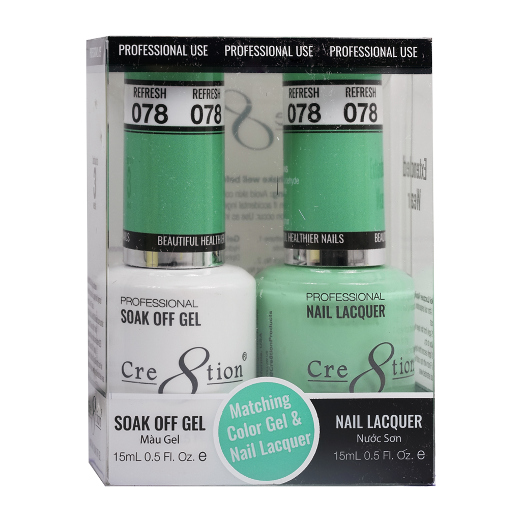 Cre8tion Matching Color Gel & Nail Lacquer 78 Refresh - Treasure4nails