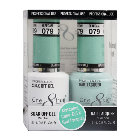 Cre8tion Matching Color Gel & Nail Lacquer 79 Seafoam - Treasure4nails