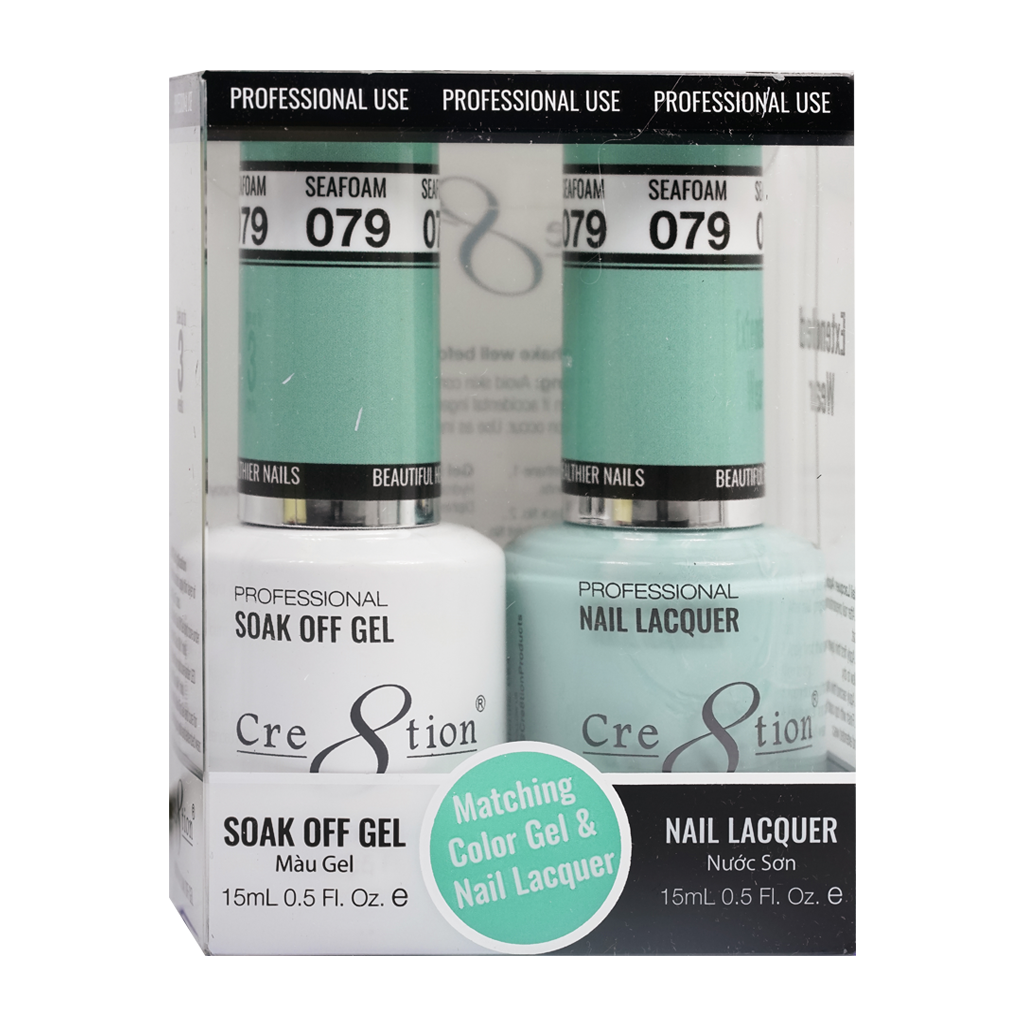 Cre8tion Matching Color Gel & Nail Lacquer 79 Seafoam - Treasure4nails