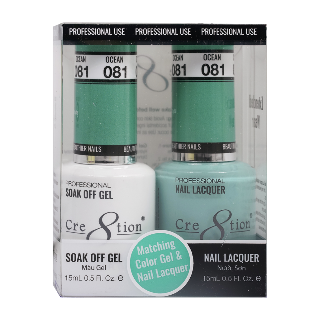 Cre8tion Matching Color Gel & Nail Lacquer 81 Ocean - Treasure4nails
