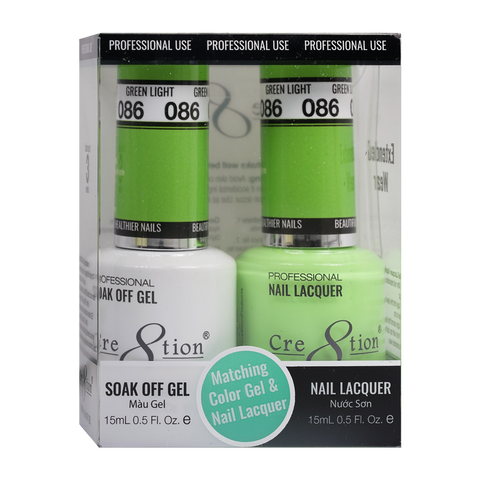 Cre8tion Matching Color Gel & Nail Lacquer 86 Four Clover - Treasure4nails