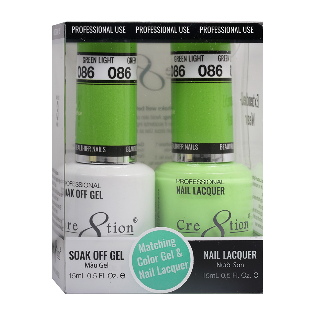 Cre8tion Matching Color Gel & Nail Lacquer 86 Four Clover - Treasure4nails