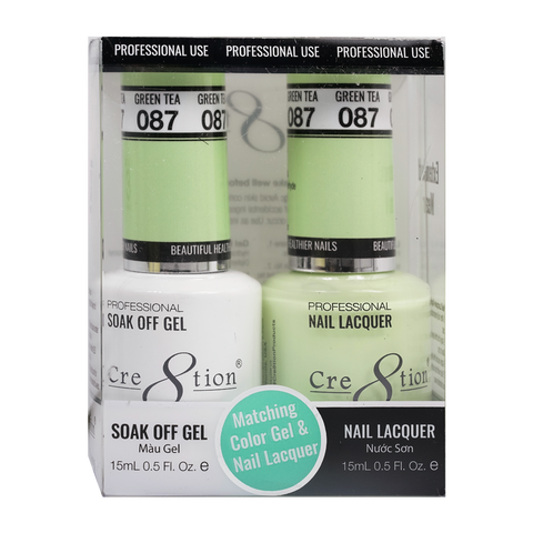 Cre8tion Matching Color Gel & Nail Lacquer 87 Green Tea - Treasure4nails