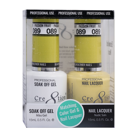 Cre8tion Matching Color Gel & Nail Lacquer 89 Passion Fruit - Treasure4nails