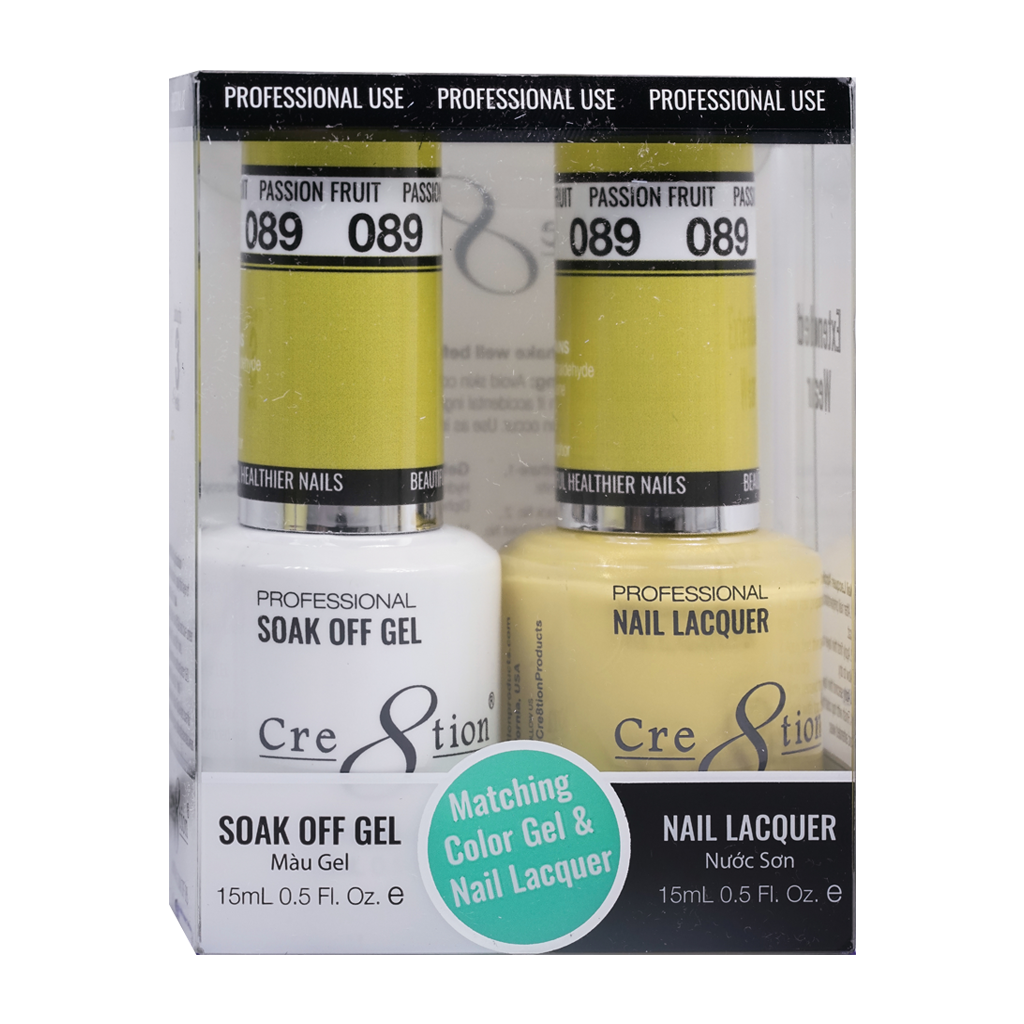Cre8tion Matching Color Gel & Nail Lacquer 89 Passion Fruit - Treasure4nails