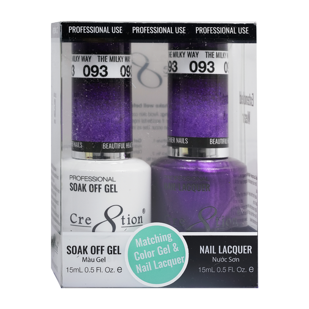 Cre8tion Matching Color Gel & Nail Lacquer 93 The Milky Way (Shimmery) - Treasure4nails