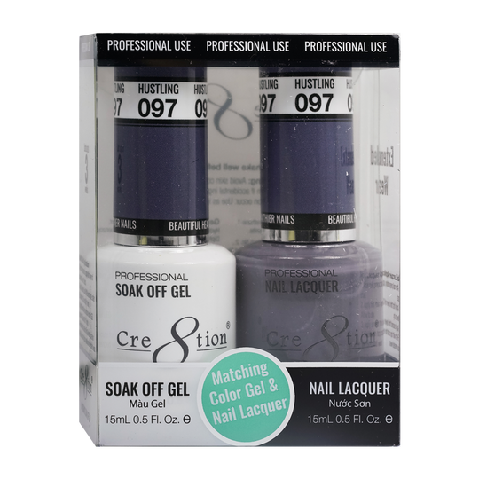 Cre8tion Matching Color Gel & Nail Lacquer 97 Hustlin' - Treasure4nails Corp