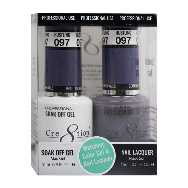Cre8tion Matching Color Gel & Nail Lacquer 97 Hustlin' - Treasure4nails Corp