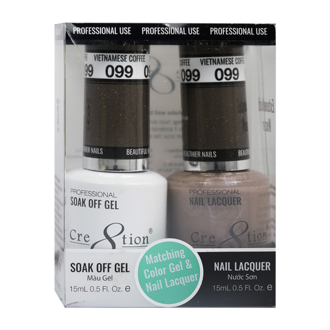 Cre8tion Matching Color Gel & Nail Lacquer 99 Vietnamese Coffee - Treasure4nails