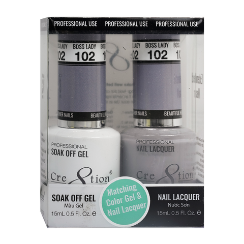 Cre8tion Matching Color Gel & Nail Lacquer 102 Boss Lady